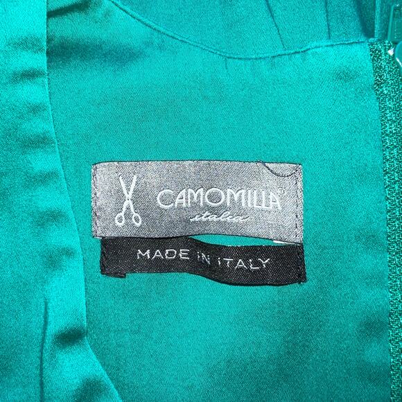 Camomilla Italia Green Fitted Dress Made in Italy Size 46 US 10 - Picture 3 of 7